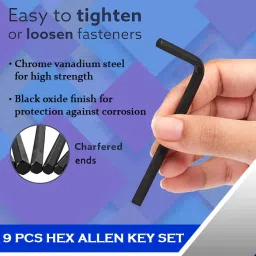 aldeco 9PC Hex Allen Key Set with L-Handle for Precise Tightening Tasks Allen Key Set image 3
