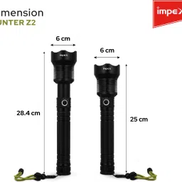 impex Laser LED Flashlight Hunter Z2 with Unique Zoom Function | 5 Light Mode | 20 W Torch image 5