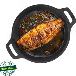 Pre- Seasoned Cast Iron Fish Fry Pan With Double Handle - 8.8 inch Fry Pan 22.4 cm diameter 0 L capacity-18