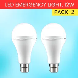 12W Rechargeable Inverter LED Bulb with Upto 4H.Power Cut Lighting Pack of_2C459 4 hrs Bulb Emergency Light-image-48