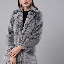 athena Faux Fur Solid Coat For Women-picture-44