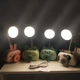 akr Cute Rabbit Small Table Lamp with Pencil Sharpener LED Table Lamp for Kids Study Lamp image 2