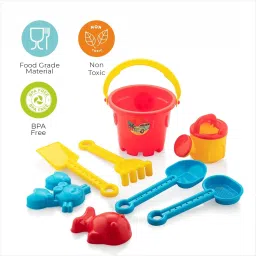 Beach Sand Toys Castle Play Set with Fish, Crab Moulds for Kids-33