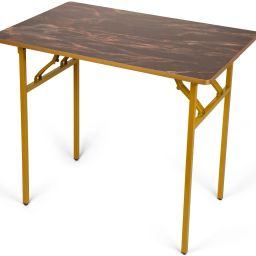 Multi-Purpose Foldable & Portable Wooden Laptop Table with Metallic Golden Leg Solid Wood Multipurpose Table-18