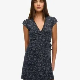 superdry Women Floral Print V-Neck Wrap Dress-picture-35
