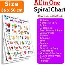 Chart Book Collections For Early Learning :ALL IN ONE SPIRAL CHART ENGLISH-HINDI-16