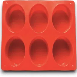6 Slots Oval shaped Silicone Mould For Soap, Ice, Candle Red Silicone Ice Cube Tray-image-85