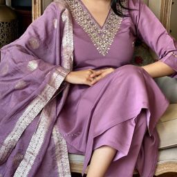Self Design Kurta, Trouser/Pant & Dupatta Set-image-10
