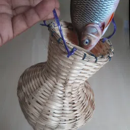 Fisherman Storage Bamboo Kholoi Traditional Basket Fishing Net-57