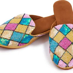 ravis Rajasthani Handwork Embroidered Mojri Ethnic Mule For Women-picture-8