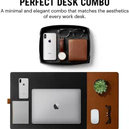 DailyObjects Combo Vegan Leather Reversible Turf 2.0 Desk Mat | Tray Organiser - Set of 2 Mousepad-image-22