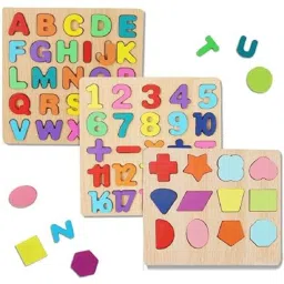 Wooden Learning Educational Game Board for Kids(Alphabets, Numbers & Shapes)-25