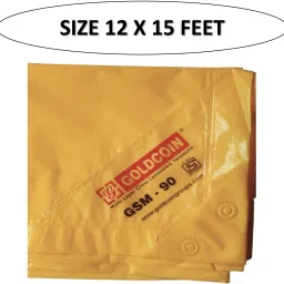 TARPULINE 12X 15 FEET TRANSPARENT YELLOW) Tent - For PREMIUM 90 GSM MULTILAYER UV RESISTANT PROTECT FROM WIND ,RAIN OR SUN LIGHT-62