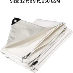 Waterproof Tarpaulin Sheet | 12x9 feet, 250 GSM | 100% Pure Virgin with Eyelets Tent - For Camping, Construction Sites, Transportation Covers, Temporary Shelters-image-24