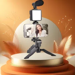 Clairbell Video Kit with Tripod, LED Lights and Wireless Microphone Setup For VloggingA322 Tripod-picture-6