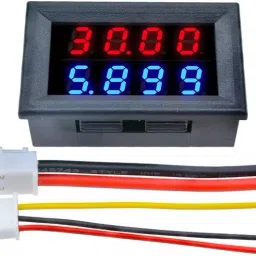 electrolight DC 200V 10A 4 Bit 5 Wires Voltage Current Meter Red Blue Dual Display 0.28 Inch Digital Voltage Tester image 4