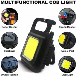 wifton Mini Flashlight, 800Lumens Bright Rechargeable Keychain-1pc 3 hrs Torch Emergency Light image 2
