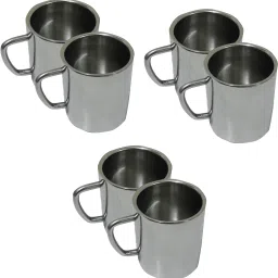 Pack of 6 Stainless Steel Set of 6 Double Wall Small Sober Cups-image-46