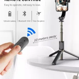 Wifton Q08 Anti-shake foldable selfie stick tripod 360 roration stabilizer gimbal-XVI Single Gimbal for Mobile, Camera image 4