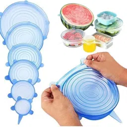 Reusable Multi-size food Cover Seal for Utensils Stretchable Microwave safe 6 inch, 9 inch, 11 inch, 14 inch, 16 inch, 20 inch Lid Set, Pack of 6-image-20