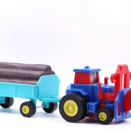333mart Plastic Tractor Construction Set Friction Powered with Trolley, Play & Learn image 3