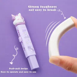 zoniex Pop-Up Mini Unicorn Eraser Pencil Set with Unique & Cute Character Collection Eraser image 3