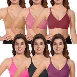 Pack of 6 Women Full Coverage Non Padded Bra-image-11