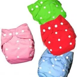 Baby Reusable Cotton Cloth Diapers, Washable And Adjustable (Pack Of 4)-17