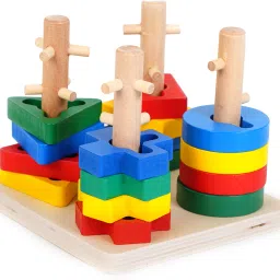 Wooden Shape Sorter stacking Toy For Kids-12
