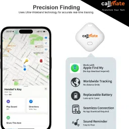 callmate Air Tag for Apple with Loud Buzzer, Works with Apple Find My (Pack of 2) Safety Smart Tracker image 3