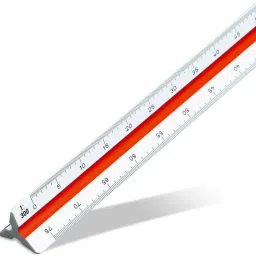 kraftmasters 1 Pcs Plastic Triangular Scale Ruler 3 Sides for Architect Engineers Measuring Ruler image 2