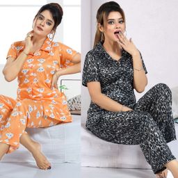 sidwa Women Night Suit Set Multicolor Printed-picture-16