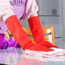 Rubber Dishwashing Glove Kitchen Cleaning Gloves Wet and Dry Glove Set-image-53