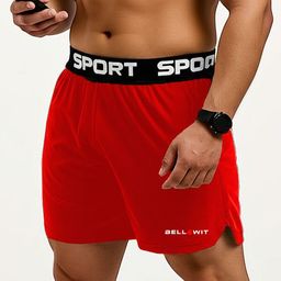 bellwit Solid Men Red Sports Shorts, Running Shorts, Gym Shorts, Cycling Shorts, Dolphin Shorts, Beach Shorts-picture-25