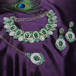 Anouk Rose Gold-Plated Stones Studded Jewellery Set-picture-6