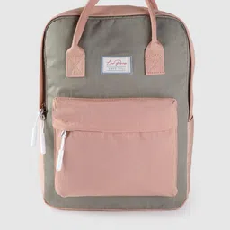 Lino Perros Women Pink & Grey Colourblocked Laptop Backpack-35