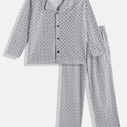 KOKOMO Girls Printed Pure Cotton Shirt with Pyjamas-picture-46