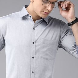 Park Avenue Men Blue Textured Slim Fit Formal Shirt-image-67