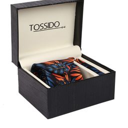 Tossido Men Blue & Orange Printed Accessory Gift Set-image-85
