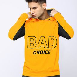 Maniac Men Black & Yellow Typography Printed T-shirt-image-93