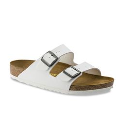 Birkenstock White Arizona Birko-Flor Narrow Width Sandals-image-3