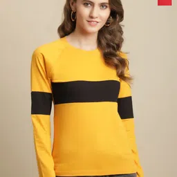 Fabflee Women Set Of 2 Colourblocked Cotton T-shirt-image-40