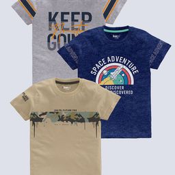 BAESD Boys Pack of 3 Graphic Printed Cotton T-shirt-image-77