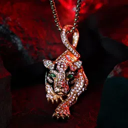 SWASHAA Men 18K Gold Plated Stones-Studded Pendant & Chain-picture-17