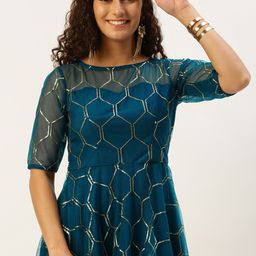 Ethnovog Geometric Embellished Sequined Gown Ethnic Dress-picture-29