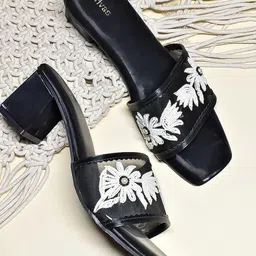 SHRIVAS BY ARCHITA MEHTA Embellished Open Toe Block Heels-3