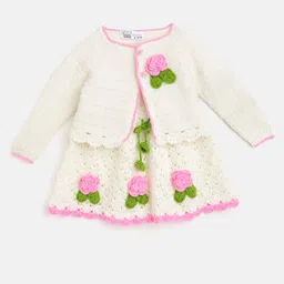 CHUTPUT Cream-Coloured Pure Wool Jumper Dress with Jacket-picture-4
