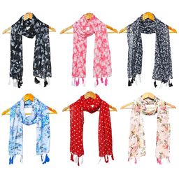 StoleVilla Women Pack Of 6 Printed Tasselled Detail Scarf-51
