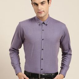 SOJANYA Men Purple Classic Regular Fit Solid Formal Shirt-image-89
