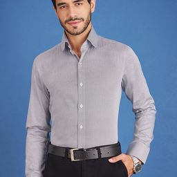 LOUIS STITCH Opaque Spread Collar Printed Cotton Formal Shirt-picture-17
